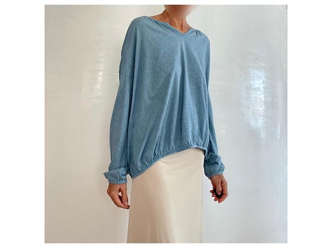 Autre Marque Muji T-shirt a maniche lunghe blu mélange - vista 11