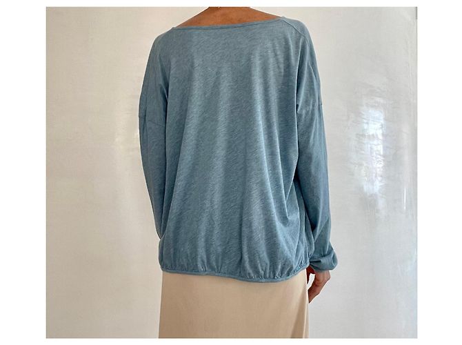 Autre Marque Muji T-shirt a maniche lunghe blu mélange - vista 12