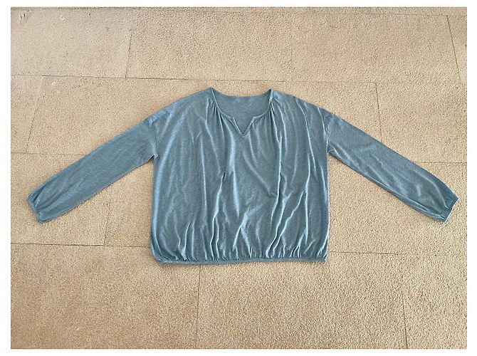 Autre Marque Muji T-shirt a maniche lunghe blu mélange - vista 2