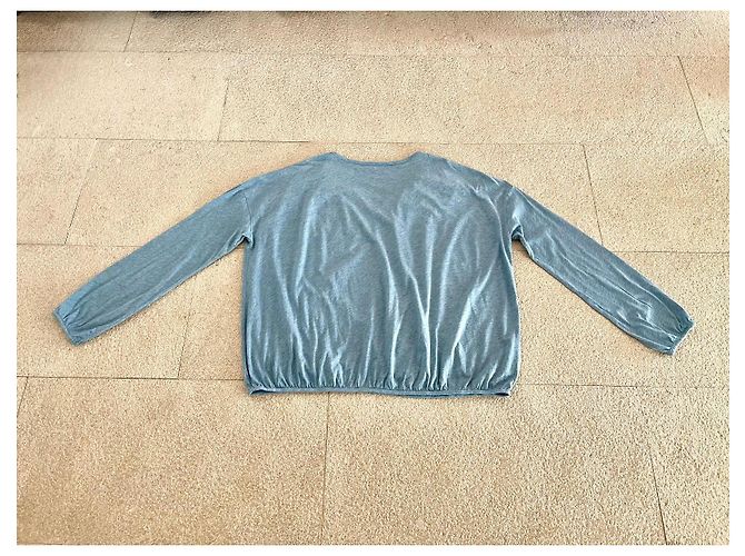 Autre Marque Muji T-shirt a maniche lunghe blu mélange - vista 4