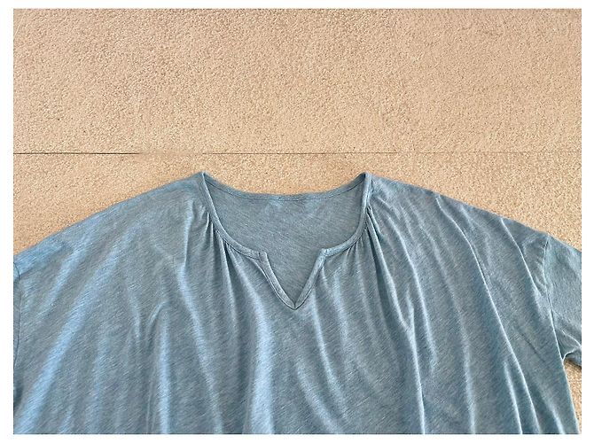 Autre Marque Muji T-shirt a maniche lunghe blu mélange - vista 5