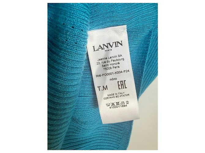 Lanvin Türkises geripptes Strickoberteil Blau - Ansicht 4