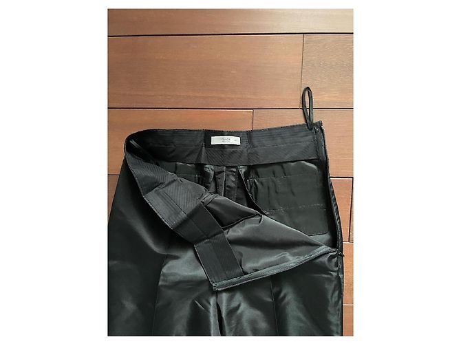Prada weite Seidenhose schwarz - Ansicht 3