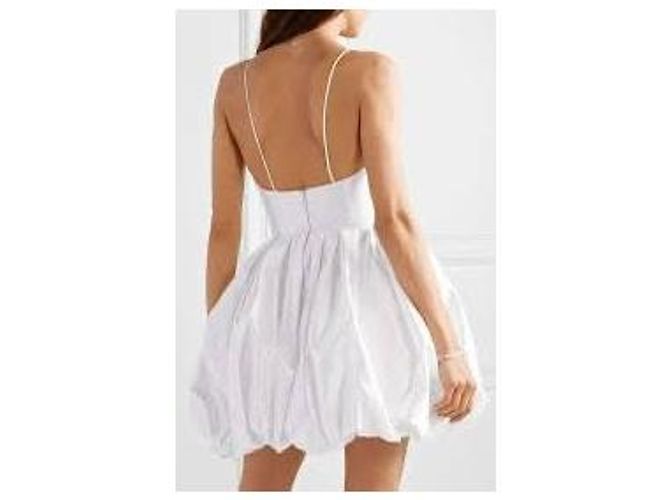 Autre Marque Rasario Mini-Kleid aus weißer Seide mit Bubble-Saum - Ansicht 7