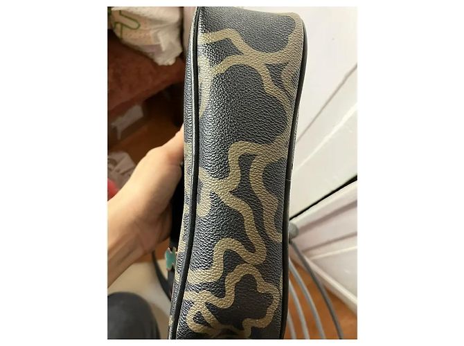 Autre Marque TOUS Kaos Mini - Borsa a tracolla in tela monogramma nero e beige - vista 14