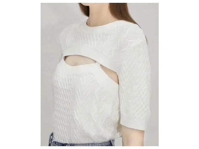 Miss Sixty Top de malha trançada branco - vista 3