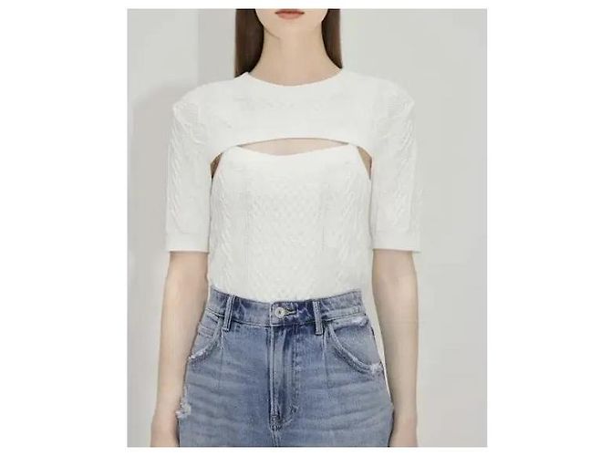 Miss Sixty Top de malha trançada branco - vista 4