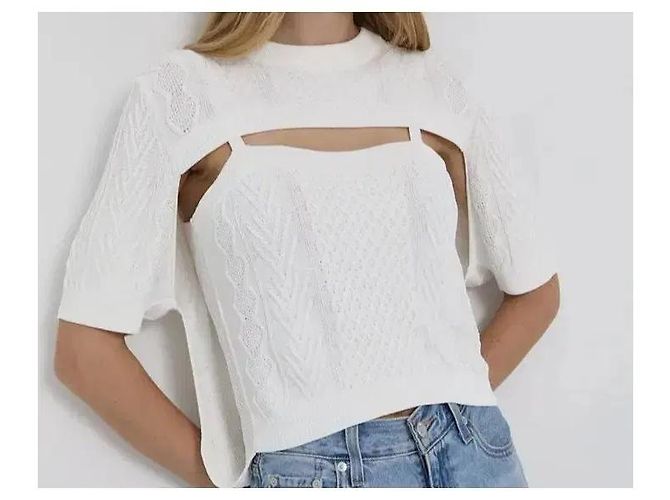Miss Sixty Top de malha trançada branco - vista 7
