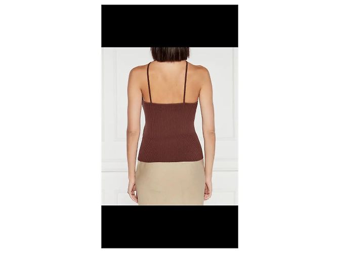 Autre Marque Braunes Rippstrick-Camisole-Top - Ansicht 4
