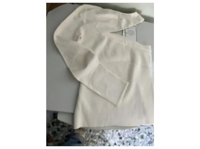 Autre Marque Gauge81 Evening One-Shoulder Stricktop - Elfenbein Weiß - Ansicht 10