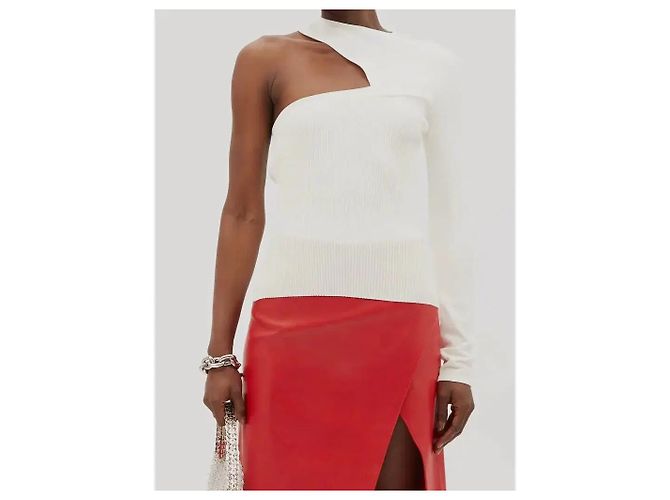 Autre Marque Gauge81 Evening One-Shoulder Stricktop - Elfenbein Weiß - Ansicht 2