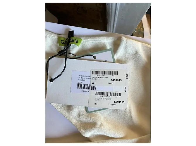 Autre Marque Gauge81 Evening One-Shoulder Stricktop - Elfenbein Weiß - Ansicht 4
