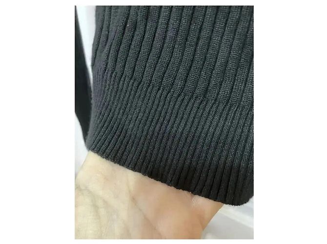 Autre Marque Monique Schwarzes geripptes Strickoberteil Neckholder - Ansicht 8