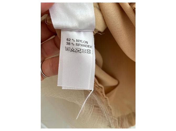 Autre Marque Maria Lucia Hohan Vestido de Tule e Renda Bege Preto - vista 3
