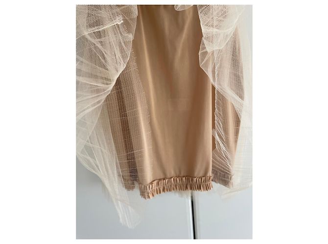 Autre Marque Maria Lucia Hohan Vestido de Tule e Renda Bege Preto - vista 9
