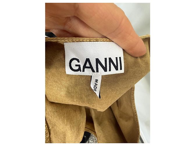 Ganni Conjunto de saia e regata algodão bege - vista 7