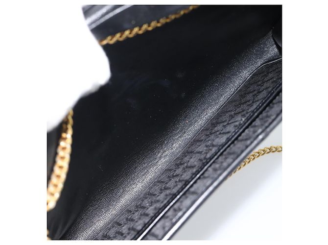 Borsa a tracolla con catena in tela Christian Dior Trotter Black Gold Auth 184194 Nero D'oro - vista 11