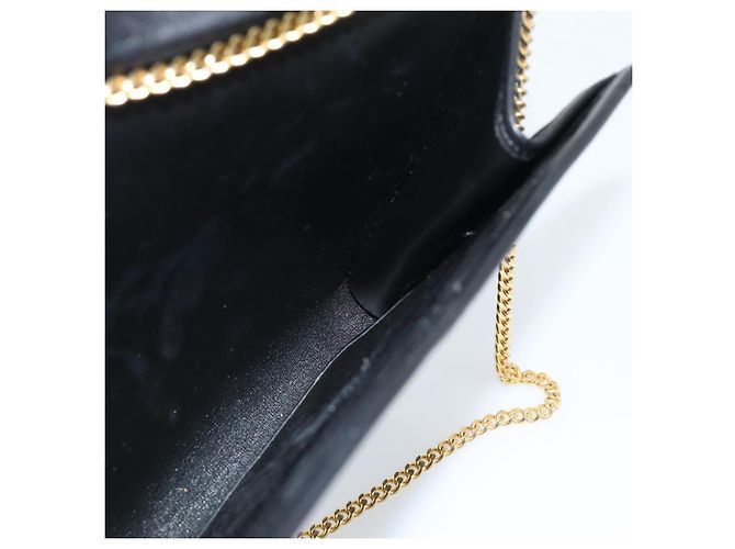 Borsa a tracolla con catena in tela Christian Dior Trotter Black Gold Auth 184194 Nero D'oro - vista 18