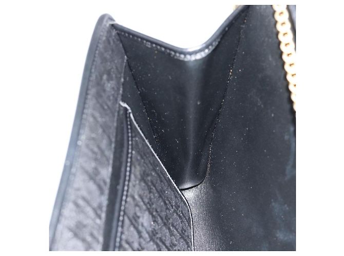 Borsa a tracolla con catena in tela Christian Dior Trotter Black Gold Auth 184194 Nero D'oro - vista 19