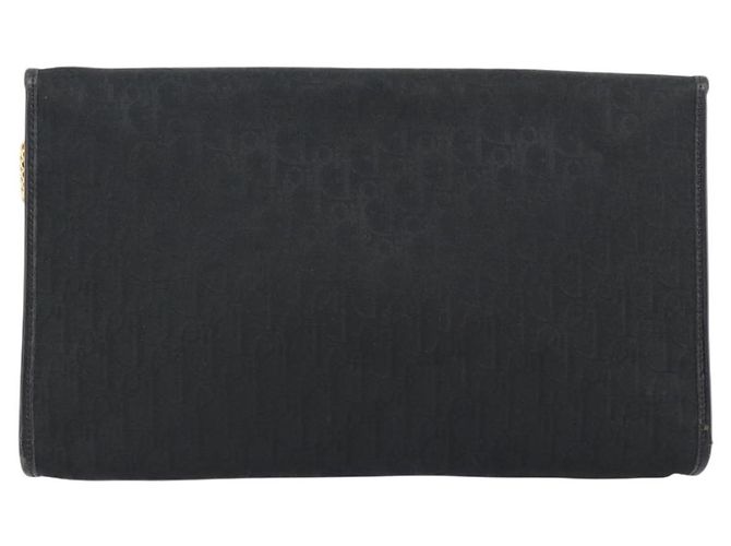 Borsa a tracolla con catena in tela Christian Dior Trotter Black Gold Auth 184194 Nero D'oro - vista 2
