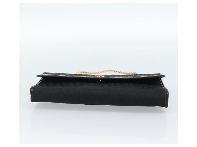 Borsa a tracolla con catena in tela Christian Dior Trotter Black Gold Auth 184194 Nero D'oro - vista 5