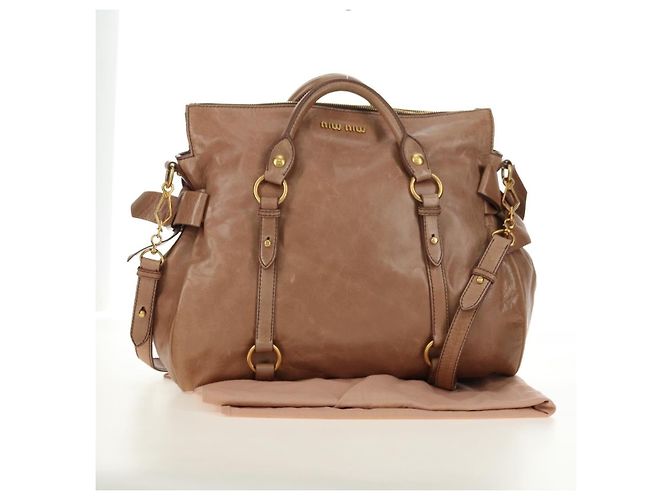 Borsa Miu Miu in pelle 2 modi Beige Oro Auth 182623SAM D'oro - vista 12