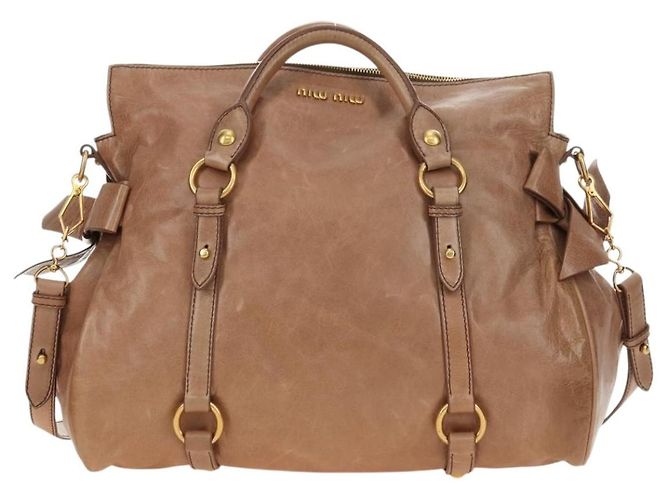 Borsa Miu Miu in pelle 2 modi Beige Oro Auth 182623SAM D'oro - vista 13