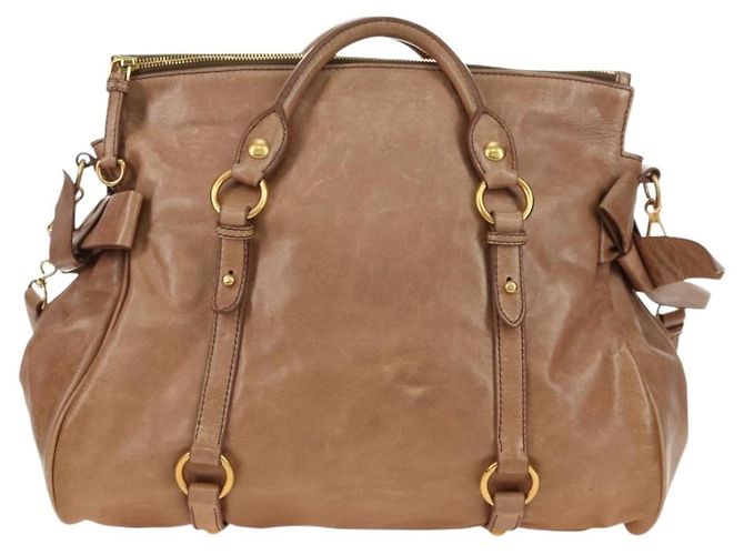 Borsa Miu Miu in pelle 2 modi Beige Oro Auth 182623SAM D'oro - vista 2