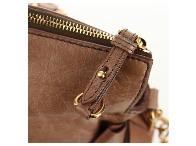 Borsa Miu Miu in pelle 2 modi Beige Oro Auth 182623SAM D'oro - vista 21