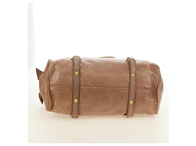Borsa Miu Miu in pelle 2 modi Beige Oro Auth 182623SAM D'oro - vista 5