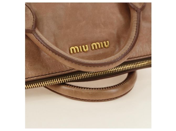 Borsa Miu Miu in pelle 2 modi Beige Oro Auth 182623SAM D'oro - vista 7