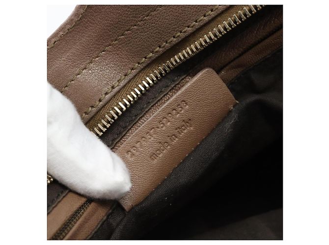 SAINT LAURENT Cavas chic Hand Bag Leather 2way Brown Gold 297957 Auth 183202A Marrone D'oro - vista 12