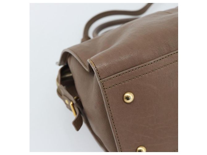 SAINT LAURENT Cavas chic Hand Bag Leather 2way Brown Gold 297957 Auth 183202A Marrone D'oro - vista 15