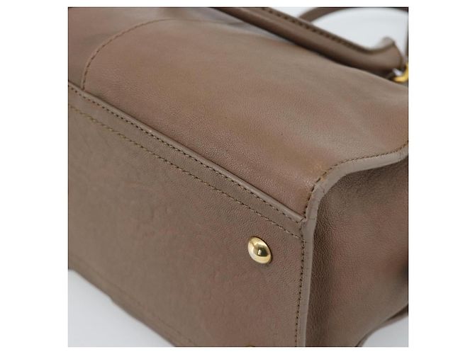 SAINT LAURENT Cavas chic Hand Bag Leather 2way Brown Gold 297957 Auth 183202A Marrone D'oro - vista 16