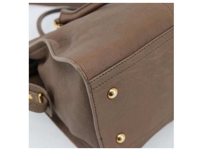 SAINT LAURENT Cavas chic Hand Bag Leather 2way Brown Gold 297957 Auth 183202A Marrone D'oro - vista 17