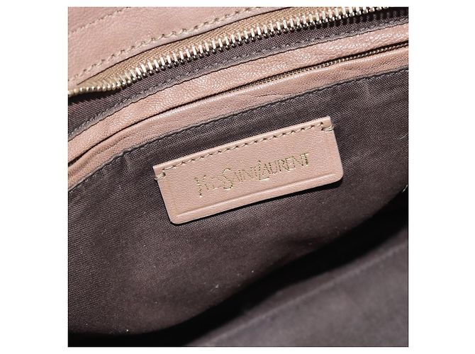 SAINT LAURENT Cavas chic Hand Bag Leather 2way Brown Gold 297957 Auth 183202A Marrone D'oro - vista 19