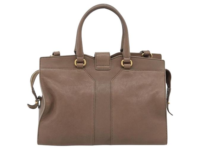 SAINT LAURENT Cavas chic Hand Bag Leather 2way Brown Gold 297957 Auth 183202A Marrone D'oro - vista 2