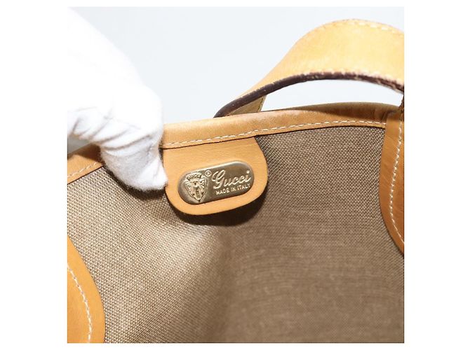GUCCI Micro GG Supreme Web Sherry Line Tasche PVC Weiß 002 904 0131 Auth 182124 Rot Golden - Ansicht 10