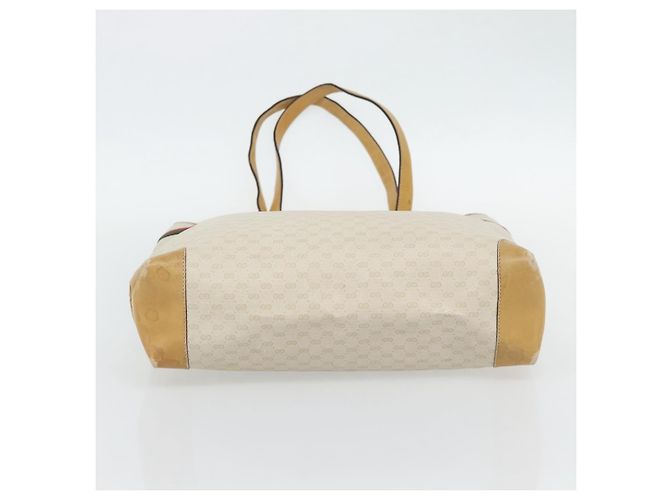 GUCCI Micro GG Supreme Web Sherry Line Tasche PVC Weiß 002 904 0131 Auth 182124 Rot Golden - Ansicht 5