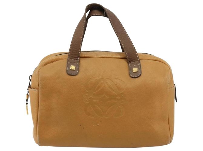 Borsa LOEWE Anagram in pelle marrone oro Auth 182145 D'oro - vista 13