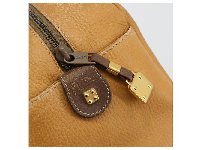 Borsa LOEWE Anagram in pelle marrone oro Auth 182145 D'oro - vista 18