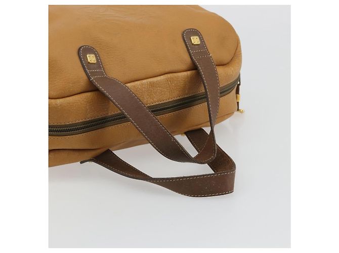 Borsa LOEWE Anagram in pelle marrone oro Auth 182145 D'oro - vista 7