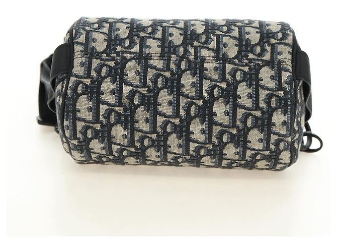 Mini trolley Christian Dior Trotter Canvas Oblique Rabbit Navy Auth 182307SAM Blu navy - vista 5