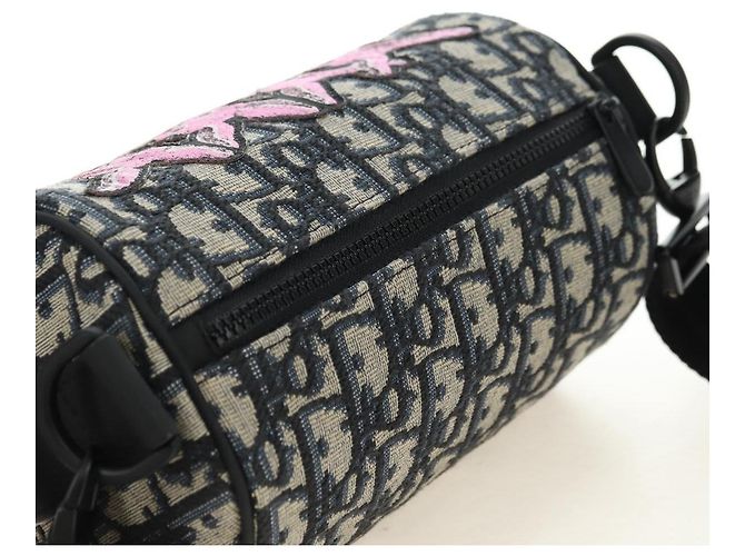 Mini trolley Christian Dior Trotter Canvas Oblique Rabbit Navy Auth 182307SAM Blu navy - vista 6