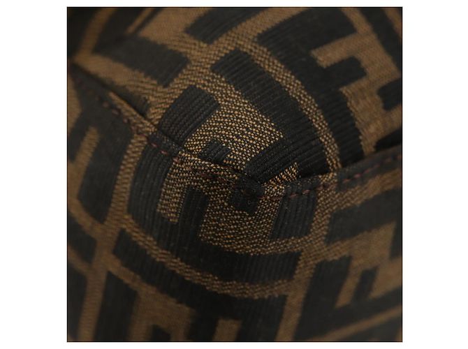 FENDI Zucca Canvas Mamma Baguette Borsa a Spalla Nero Marrone Auth 182589V - vista 15