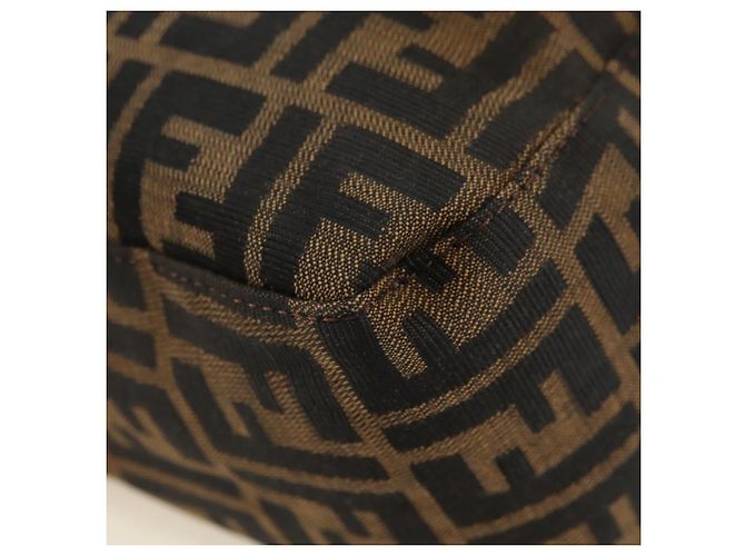 FENDI Zucca Canvas Mamma Baguette Borsa a Spalla Nero Marrone Auth 182589V - vista 16