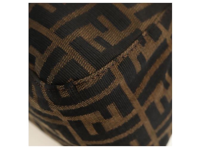 FENDI Zucca Canvas Mamma Baguette Borsa a Spalla Nero Marrone Auth 182589V - vista 18
