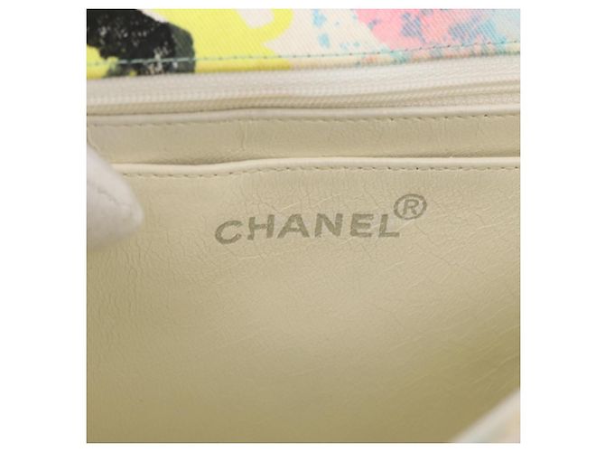 CHANEL Matelasse Chain Shoulder Bag Cotton Multicolor Silver CC Auth 182692SAV Argento Multicolore - vista 21
