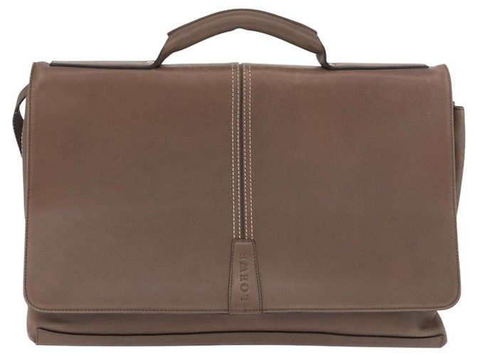 Borsa Business LOEWE in pelle 2way Marrone Argento Auth bs35451 - vista 13