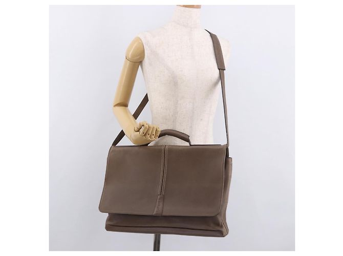 Borsa Business LOEWE in pelle 2way Marrone Argento Auth bs35451 - vista 28